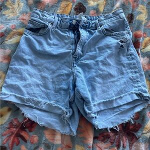 H&M Light Blue Frayed Denim Shorts